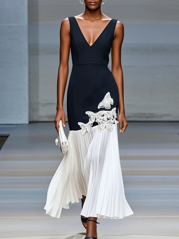 Aaliyah - Pleated Floral Classical Dress
