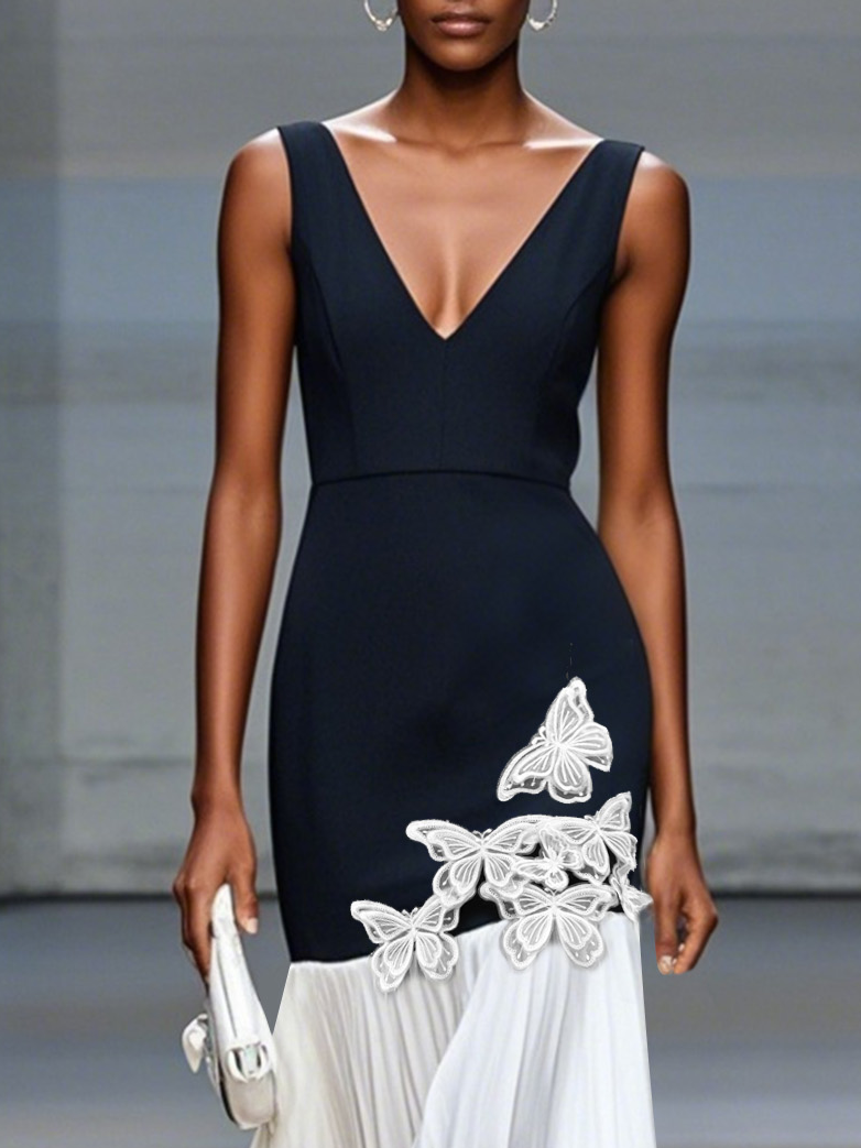 Aaliyah - Pleated Floral Classical Dress