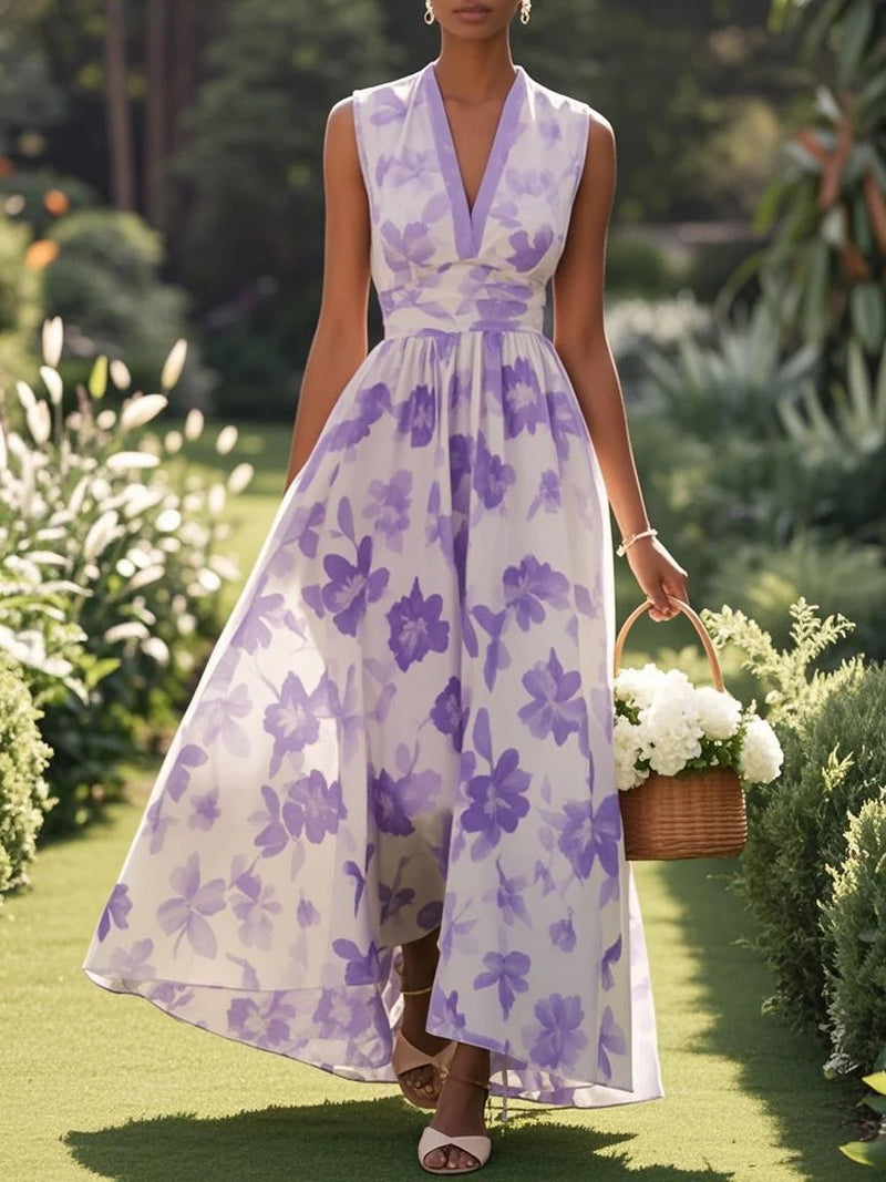 Carla - Chiffon Floral A Line Dress