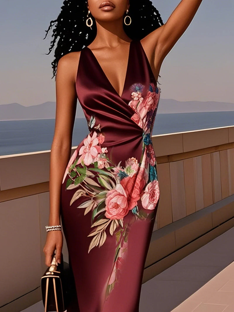 Analeia - Cross Floral Wrap Dress