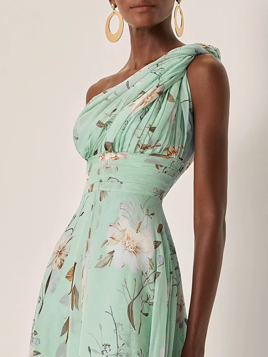 Aurelia - Floral Ruched Chiffon Dress