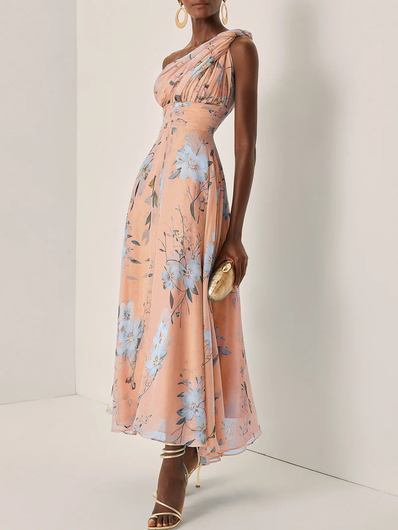 Aurelia - Floral Ruched Chiffon Dress