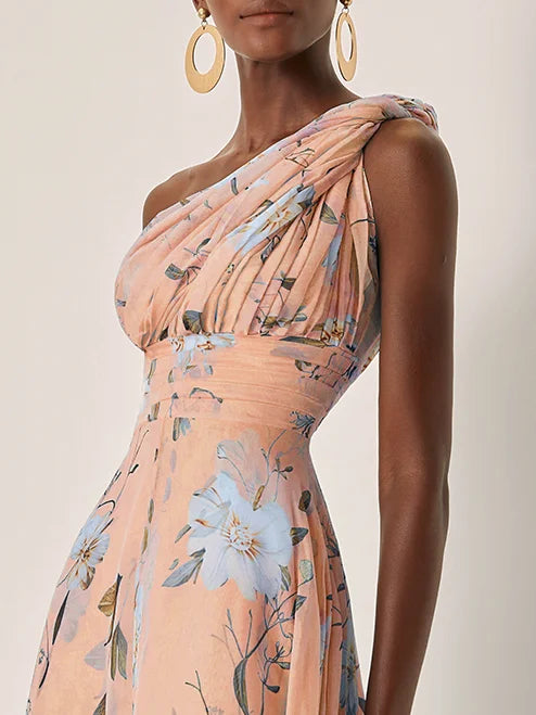 Aurelia - Floral Ruched Chiffon Dress