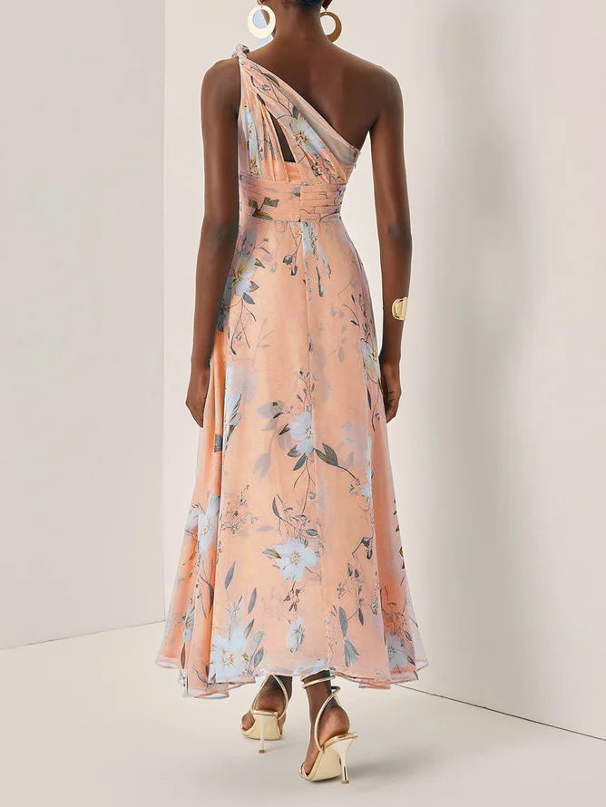 Aurelia - Floral Ruched Chiffon Dress