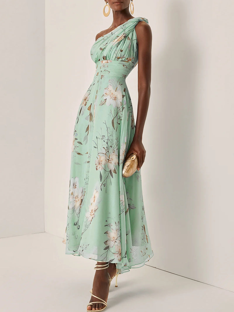 Aurelia - Floral Ruched Chiffon Dress