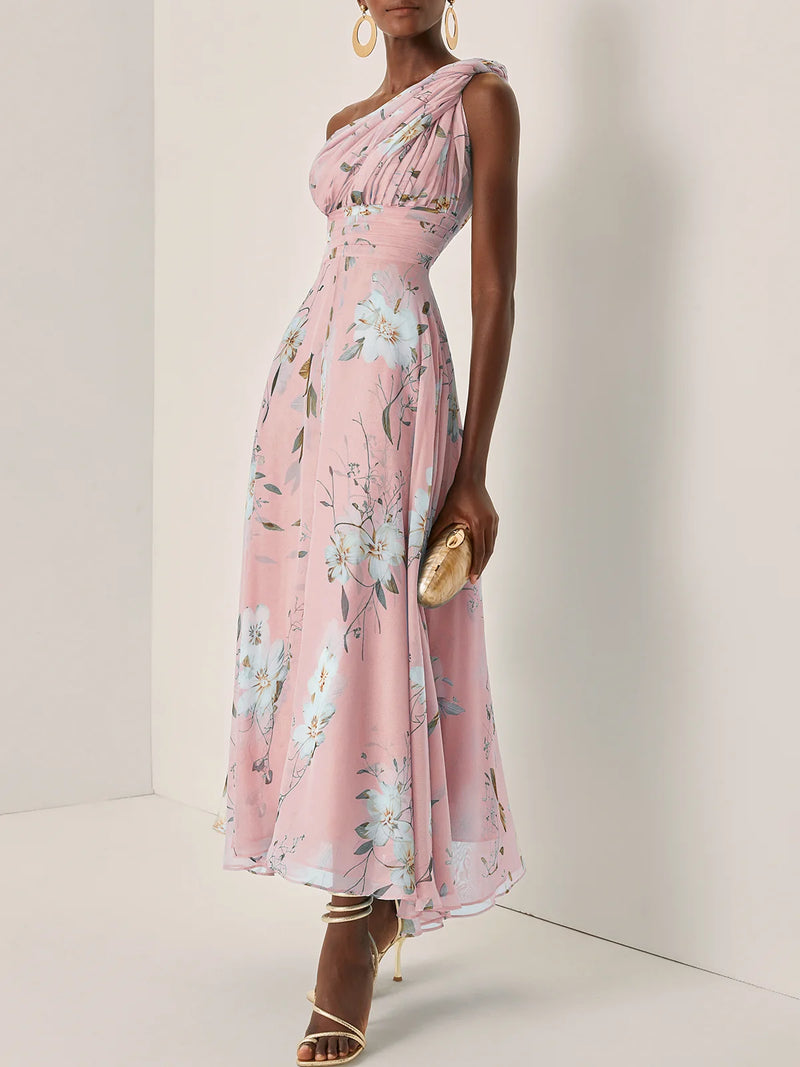 Aurelia - Floral Ruched Chiffon Dress