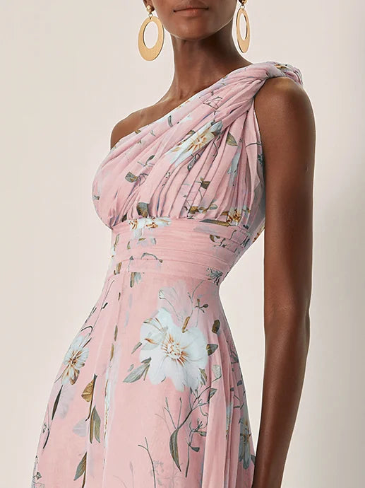 Aurelia - Floral Ruched Chiffon Dress