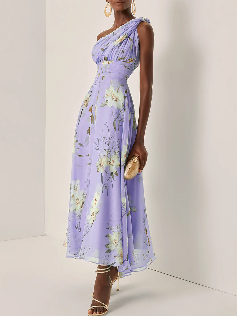 Aurelia - Floral Ruched Chiffon Dress