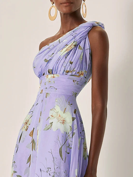 Aurelia - Floral Ruched Chiffon Dress
