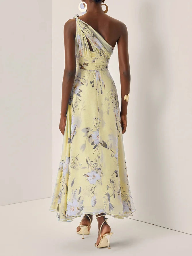 Aurelia - Floral Ruched Chiffon Dress