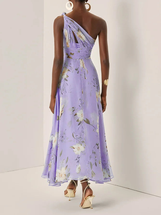 Aurelia - Floral Ruched Chiffon Dress