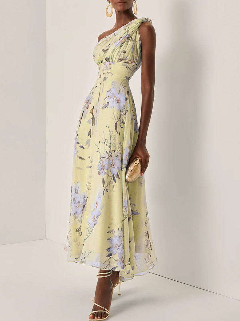 Aurelia - Floral Ruched Chiffon Dress