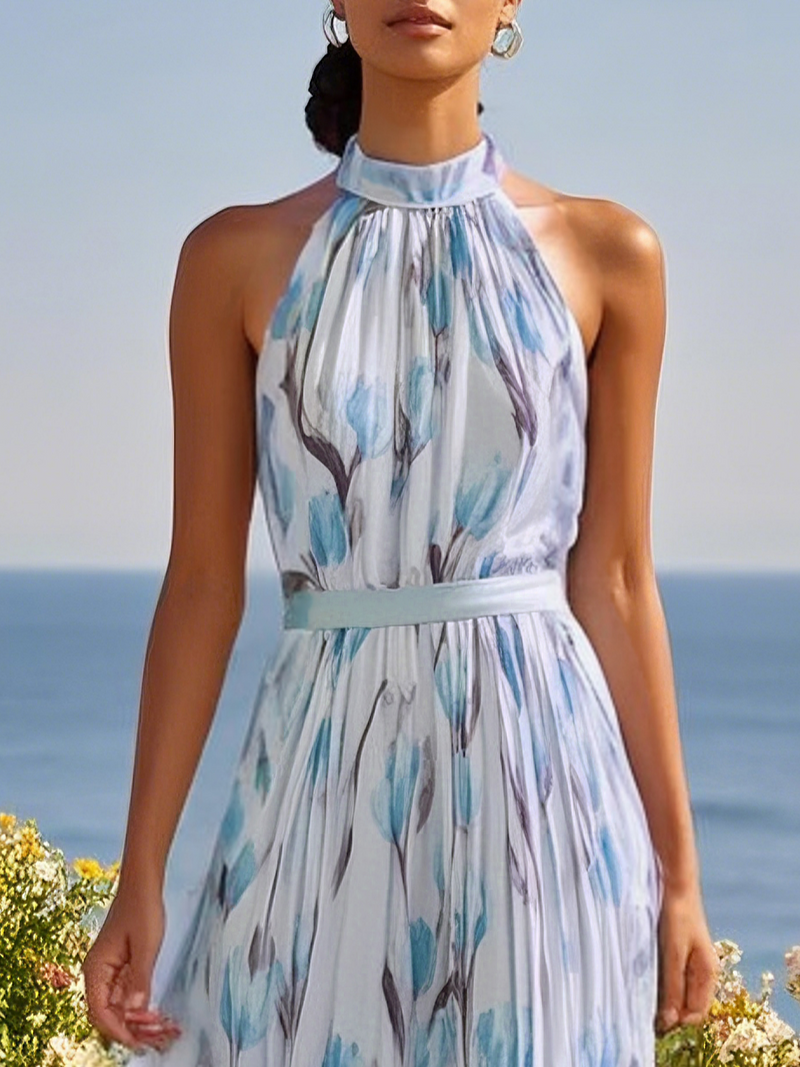 Avienne - Floral Crew Sleeveless Dress