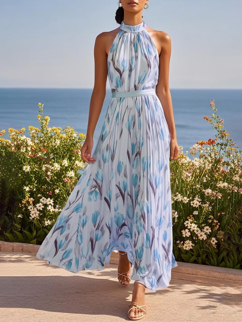 Avienne - Floral Crew Sleeveless Dress