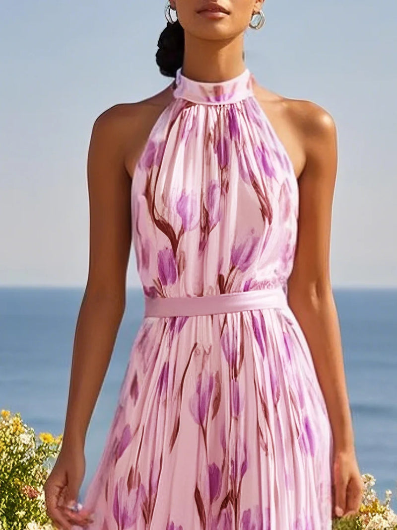 Avienne - Floral Crew Sleeveless Dress