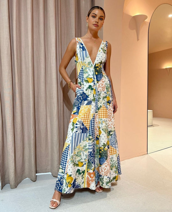 Eliana - Lemonade Print Lace Dress