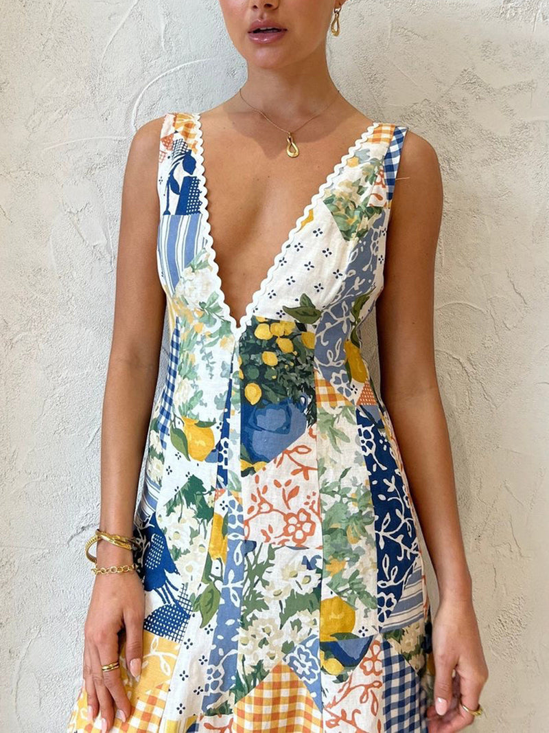 Eliana - Lemonade Print Lace Dress