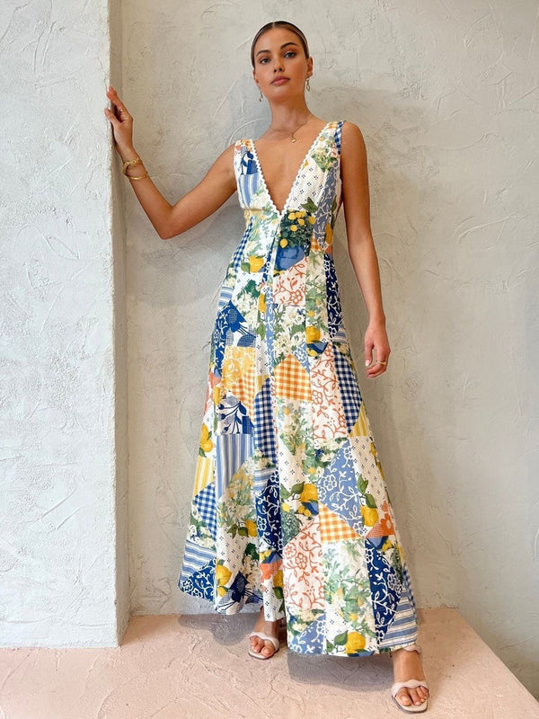 Eliana - Lemonade Print Lace Dress