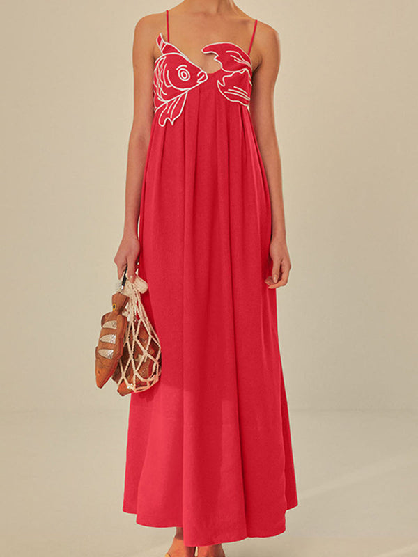 Maya - Embroidered Semi-Sheer Dress