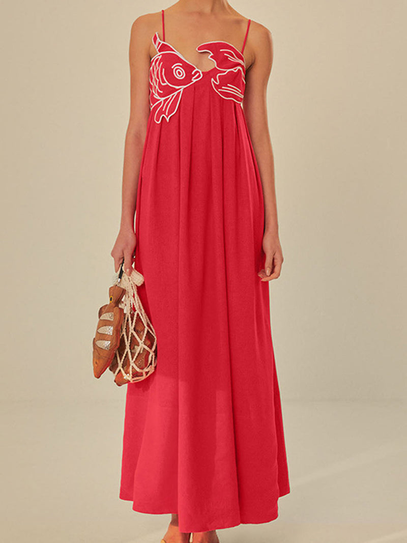 Maya - Embroidered Semi-Sheer Dress