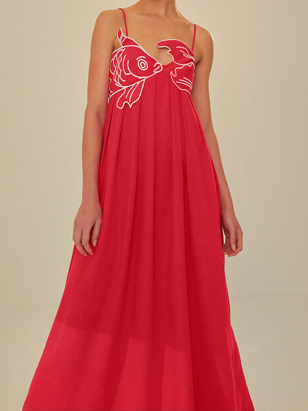 Maya - Embroidered Semi-Sheer Dress