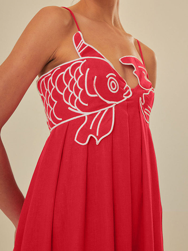 Maya - Embroidered Semi-Sheer Dress