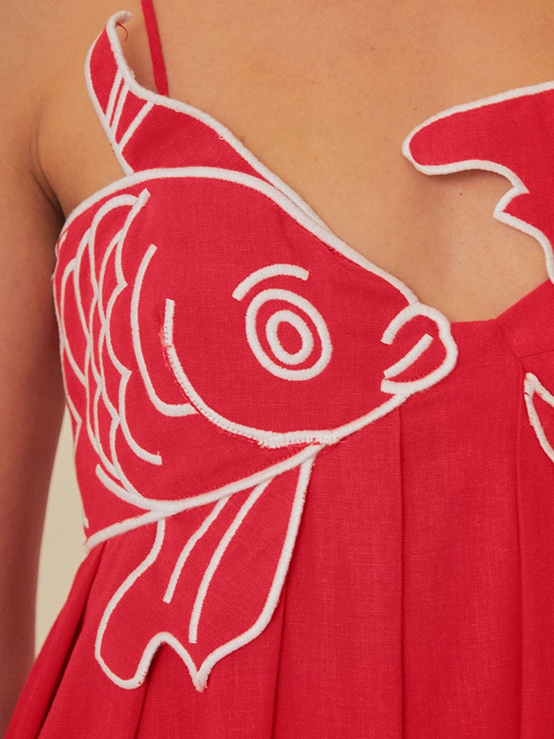 Maya - Embroidered Semi-Sheer Dress