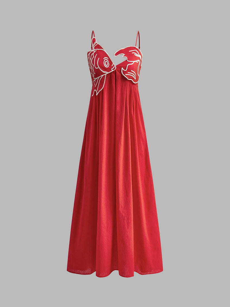 Maya - Embroidered Semi-Sheer Dress