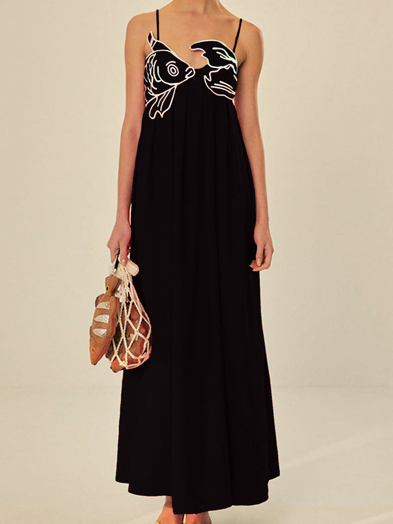 Maya - Embroidered Semi-Sheer Dress