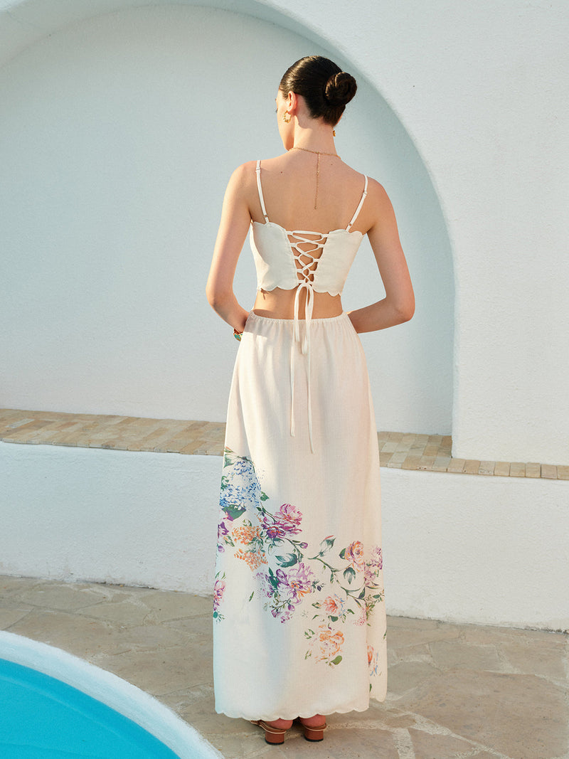 Freya - Floral Print Lace Dress