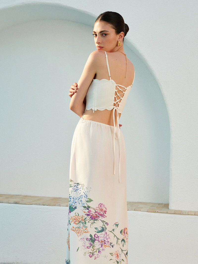Freya - Floral Print Lace Dress