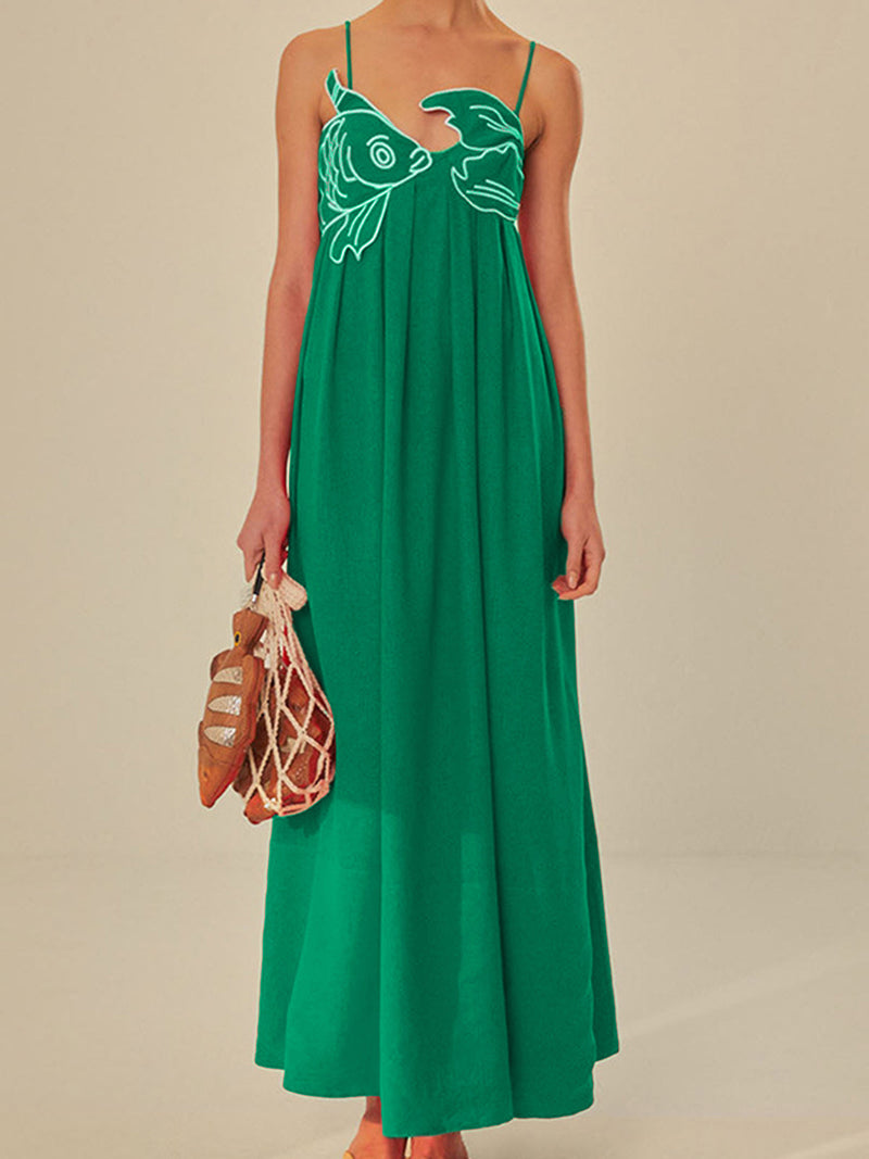 Maya - Embroidered Semi-Sheer Dress