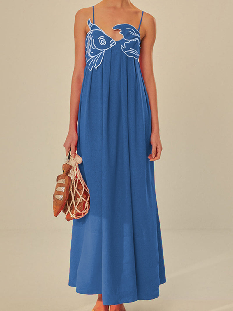 Maya - Embroidered Semi-Sheer Dress