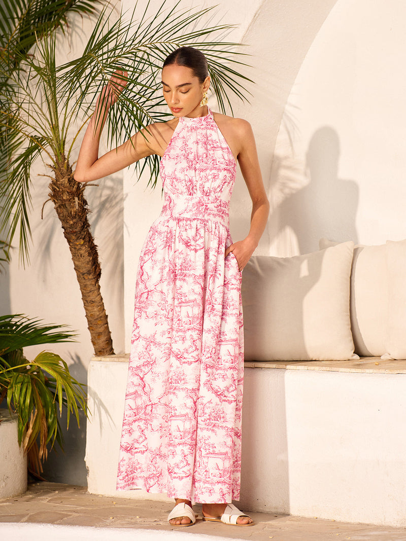 Alice - Halter Neck Printed Dress