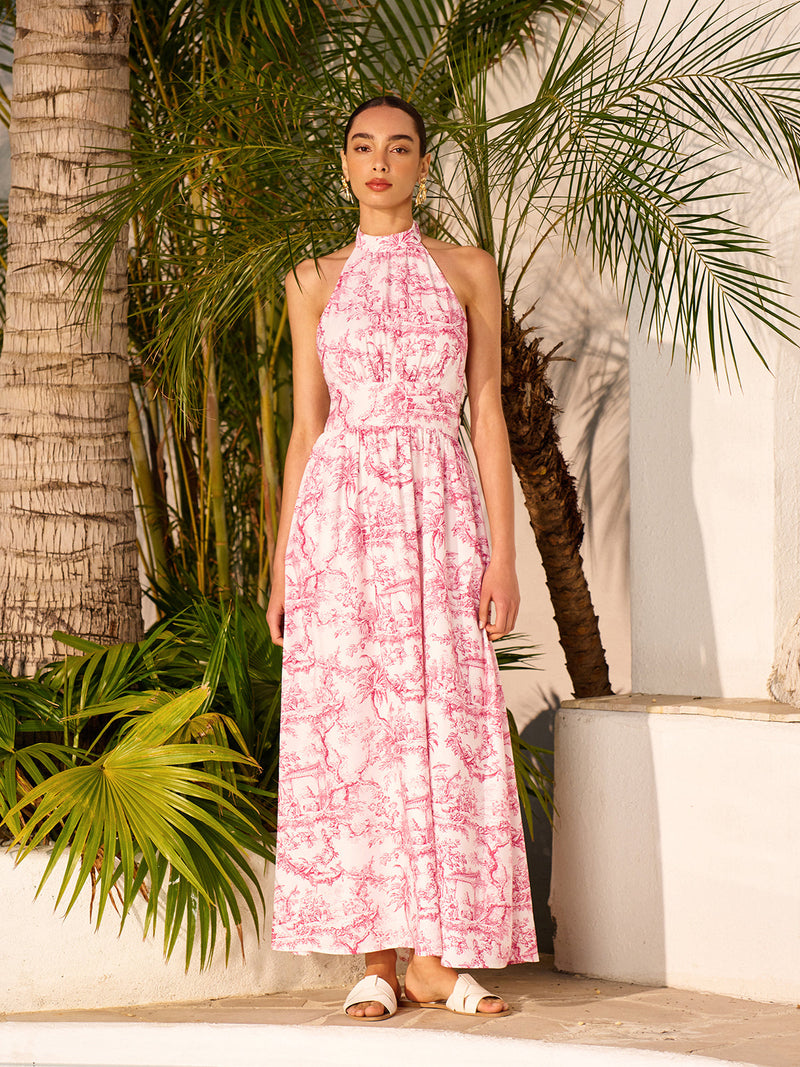 Alice - Halter Neck Printed Dress