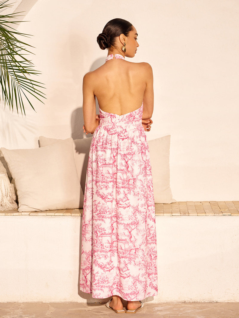 Alice - Halter Neck Printed Dress