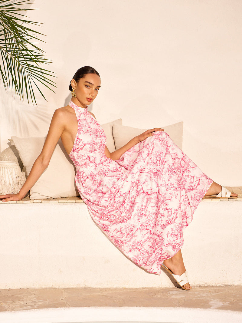 Alice - Halter Neck Printed Dress