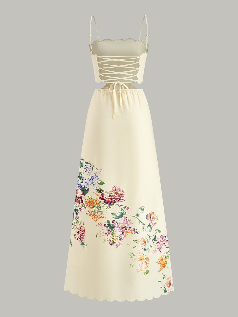 Freya - Floral Print Lace Dress