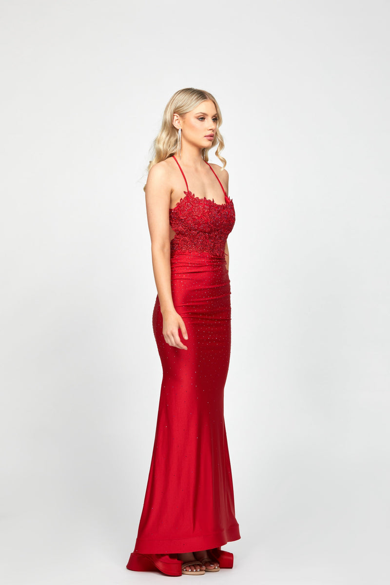 Alamaya - Prom Scoop Gown Red