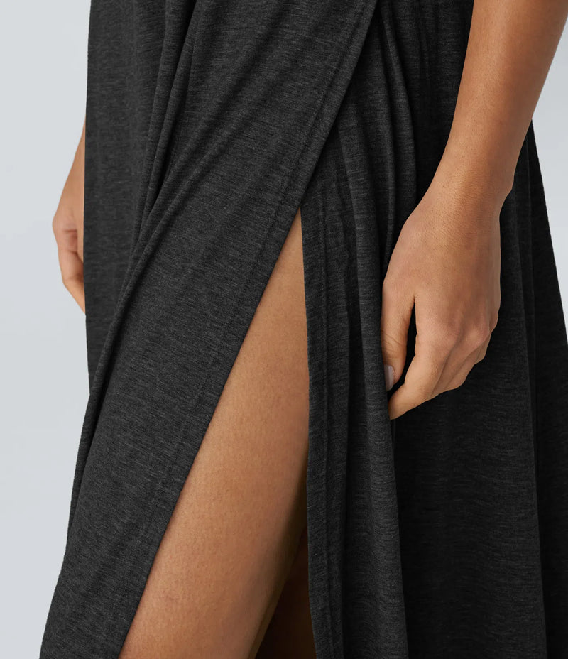 Luna - Flowy Split Backless Dress