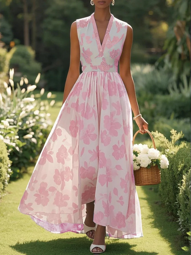 Carla - Chiffon Floral A Line Dress