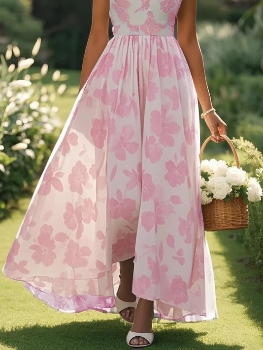 Carla - Chiffon Floral A Line Dress