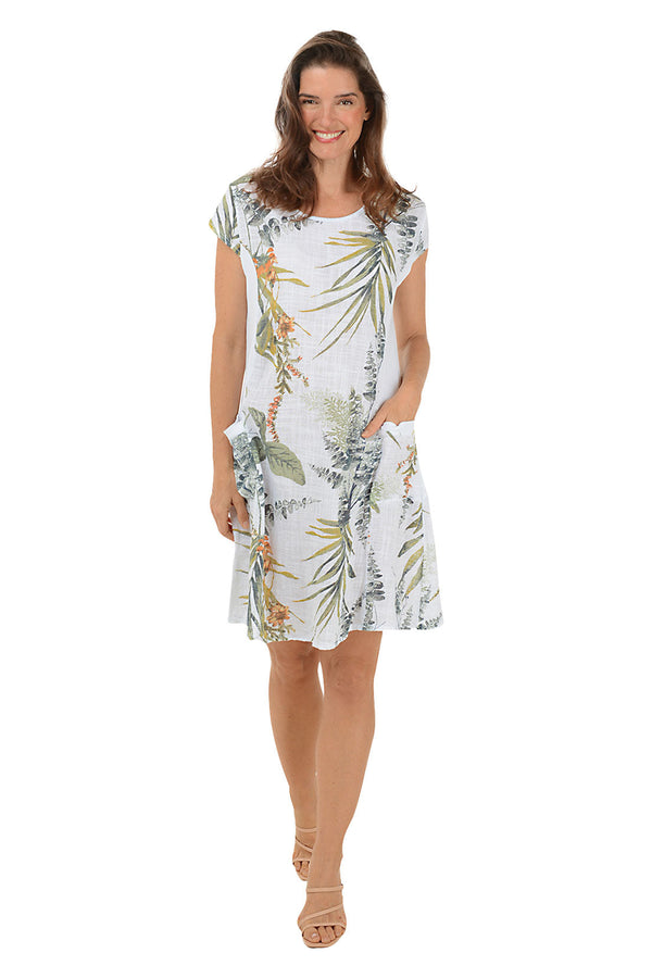 Fern - Forest Cap Sleeve Dress
