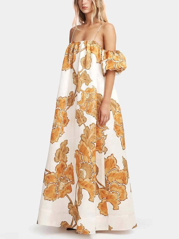 Cora - Floral Print Sling Dress
