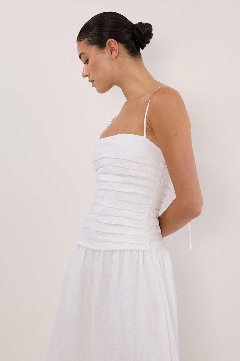 Reena - Elegant White Midi Dress