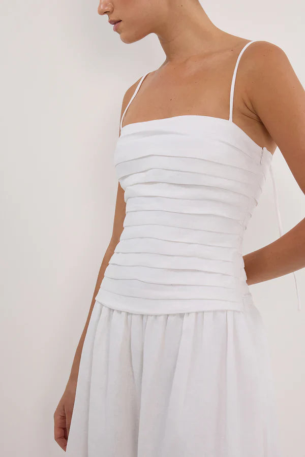 Reena - Elegant White Midi Dress