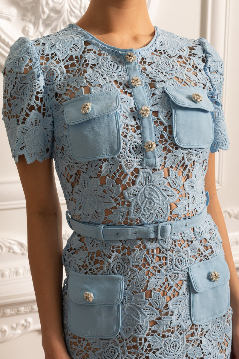 Elowen - Short Sleeve Embroidered Dress