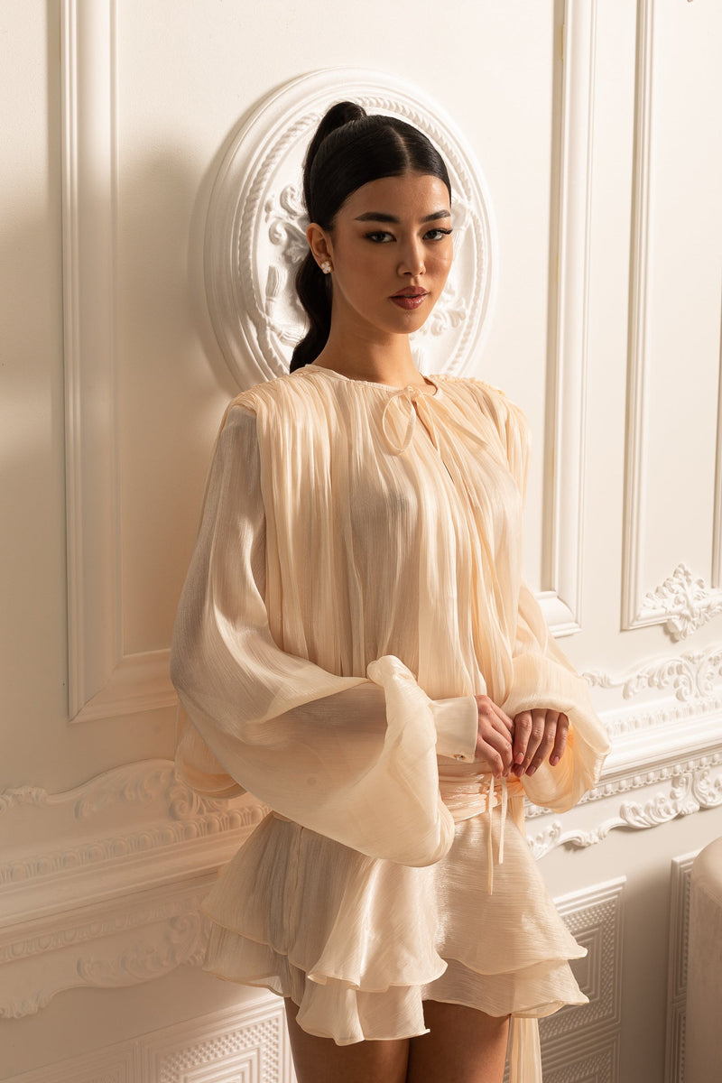 Avenelle - Draped Long Sleeved Dress