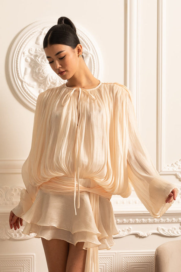 Avenelle - Draped Long Sleeved Dress