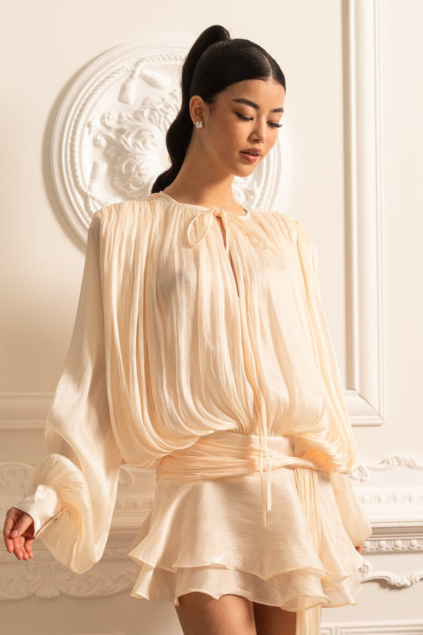 Avenelle - Draped Long Sleeved Dress